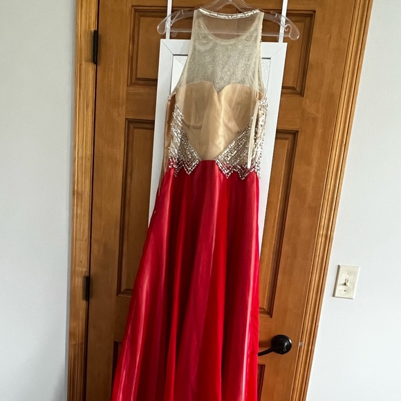 Beautiful Dave & Johnny Red/Gold Prom Dress - Picture 3 of 5